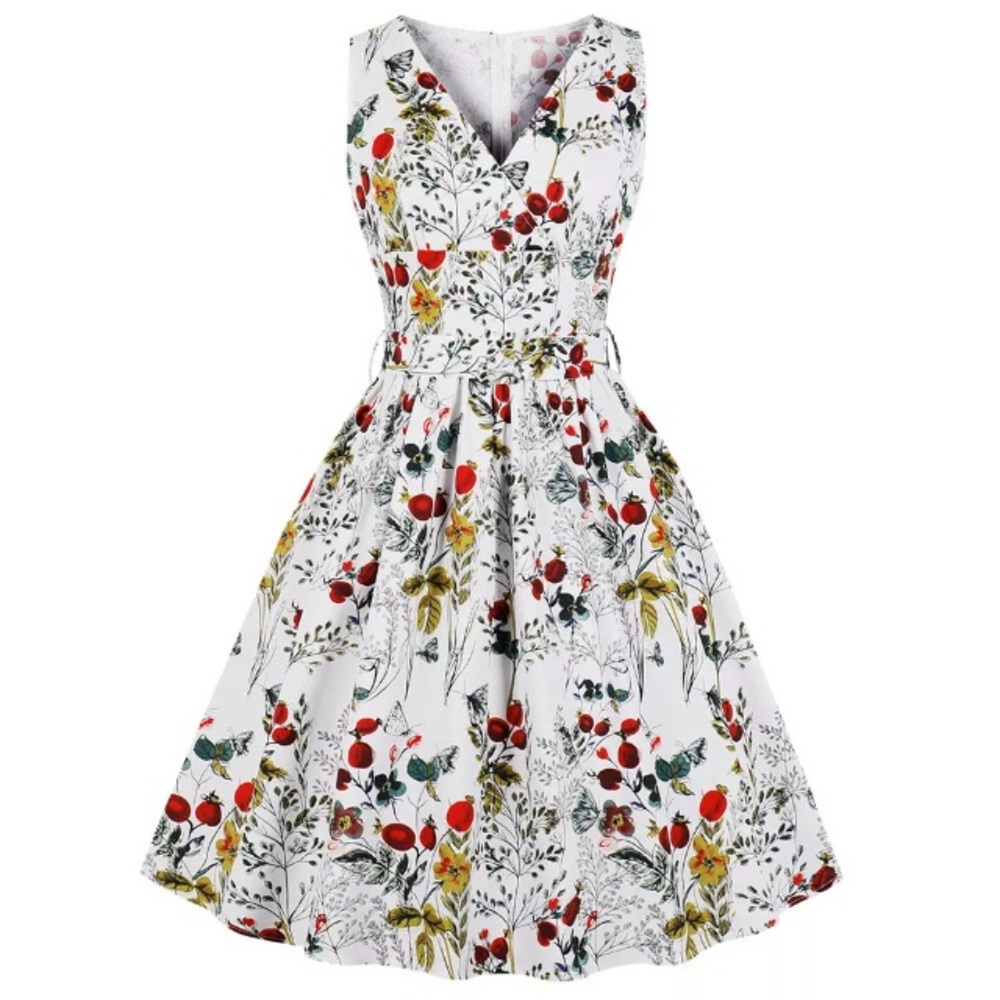 Floral Sleeveless Surplice Dress